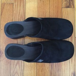 Chanel Black Suede Clog Mules, Euro Size 42